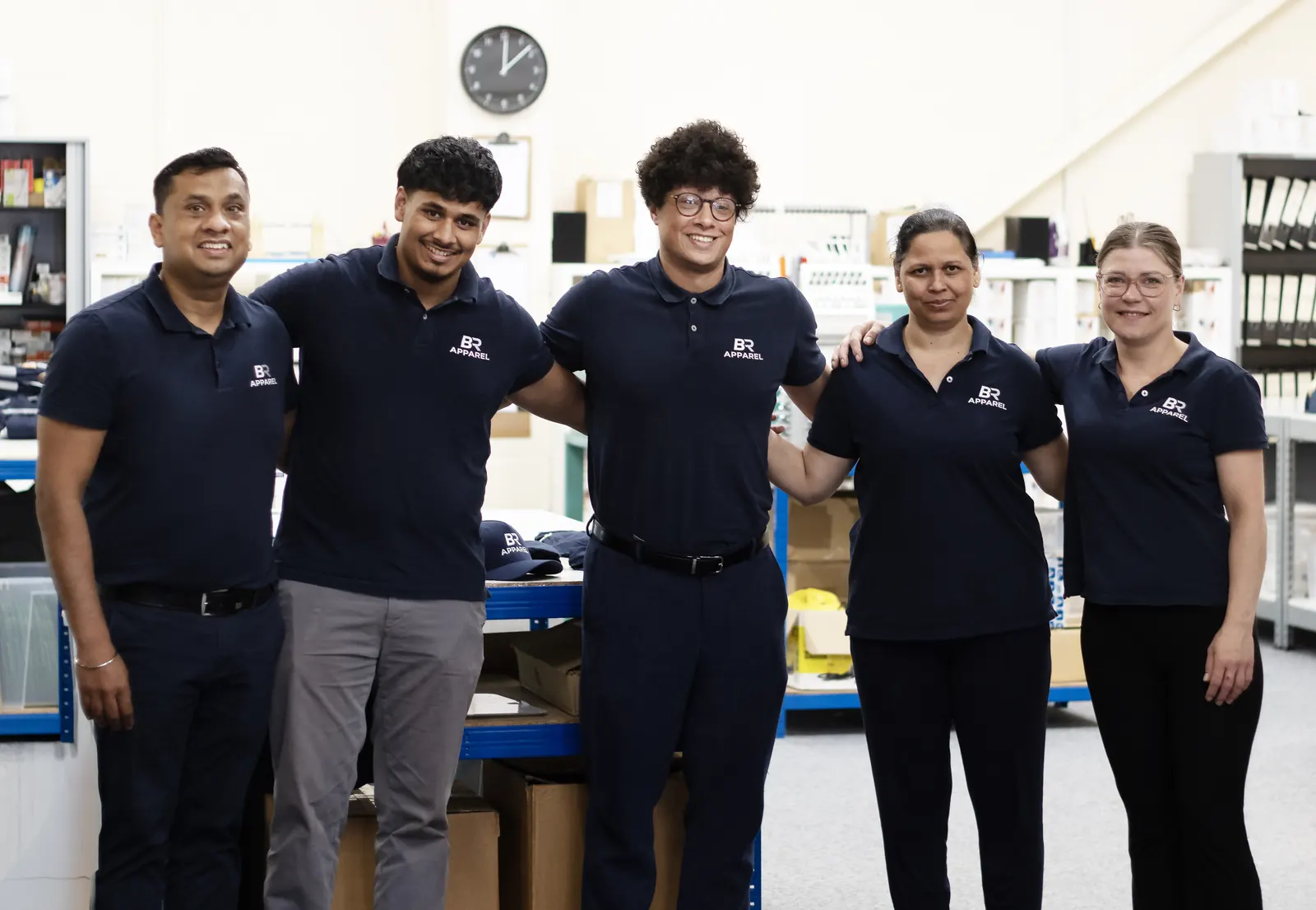 Baljit Rai and the BR Apparel team at the Bradford workshop