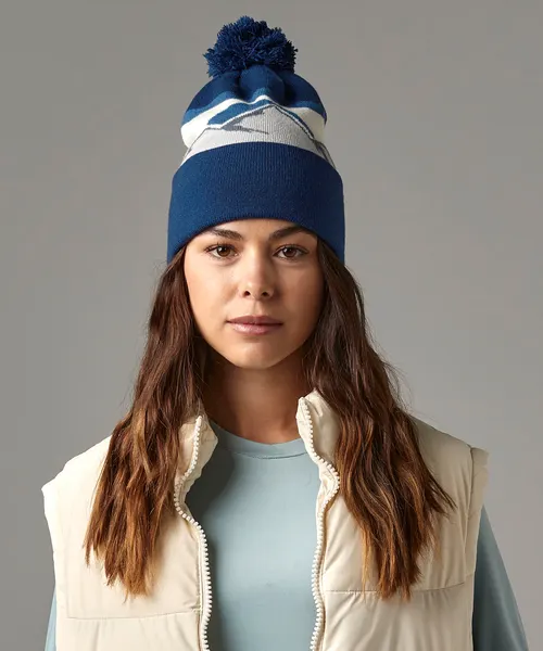 Beechfield Mountain peaks pom pom beanie, style B395R