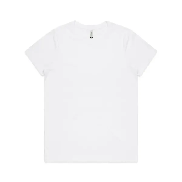 AS Colour Women's Maple Organic Tee in white, style 4001G