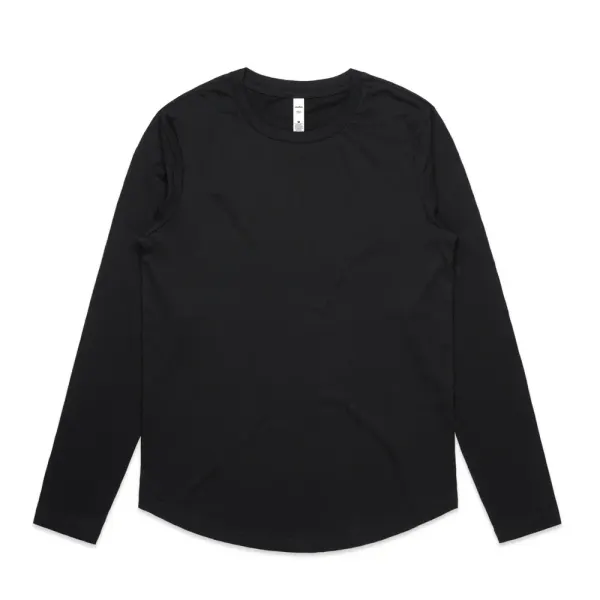 AS Colour Women's Maple Curve Long Sleeve Tee in black, style 4021