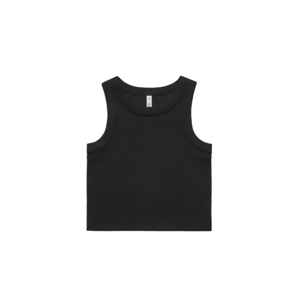 AS Colour Women's Organic Rib Crop Tank in black, style 4064G