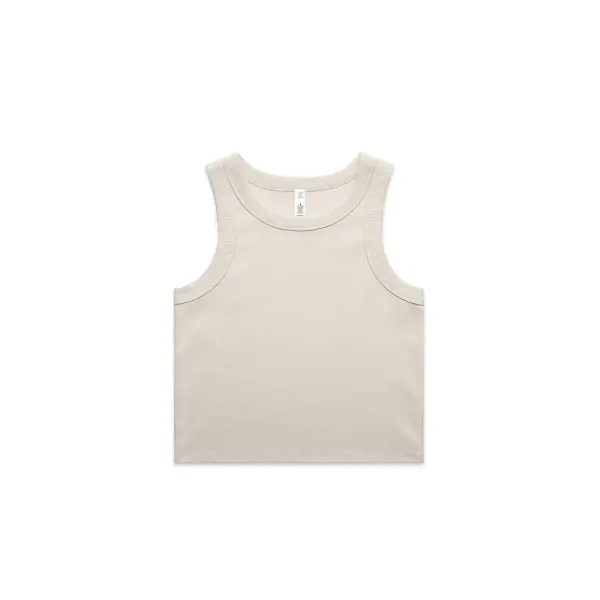 AS Colour Women's Organic Rib Crop Tank in cream, style 4064G