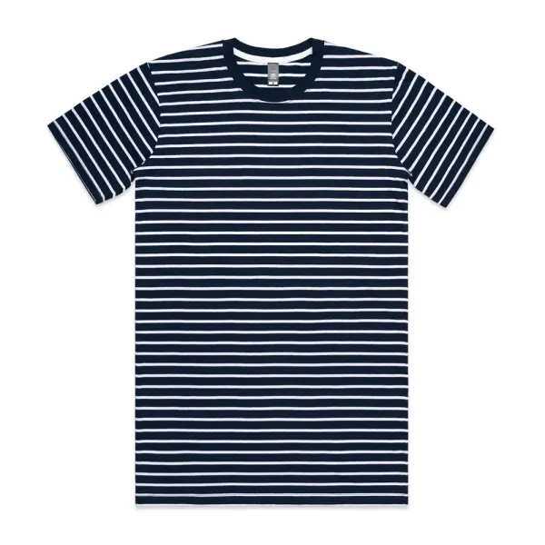 AS Colour Staple Stripe Tee in navy, style 5028