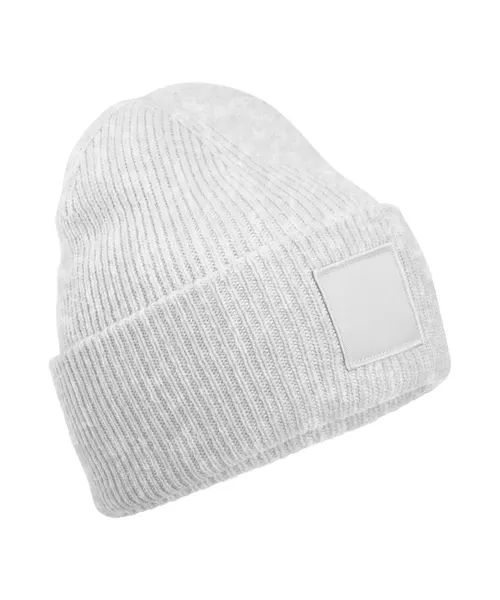 Beechfield Deep-cuffed tonal patch beanie in grey, style B336R