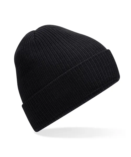 Beechfield Polylana ribbed beanie in black, style B376R