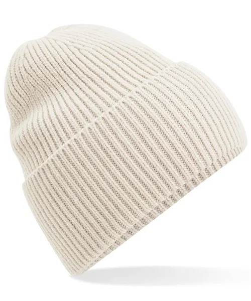 Beechfield Oversized cuffed beanie in beige & natural, style B384R