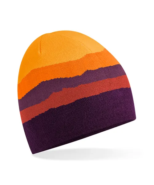 Beechfield Mountain peaks pull-on beanie in beige & natural, style B394R