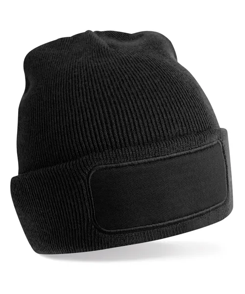 Beechfield Recycled original patch beanie in black, style B445R