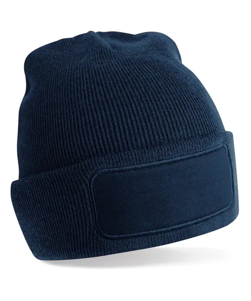 Beechfield Recycled original patch beanie in navy, style B445R