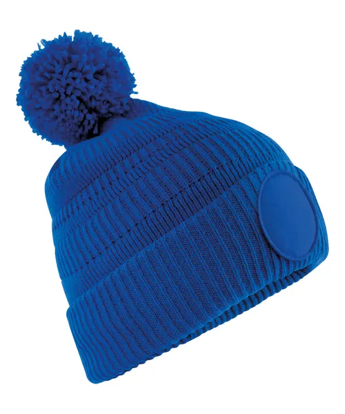 Beechfield Fan patch beanie in blue, style B530R
