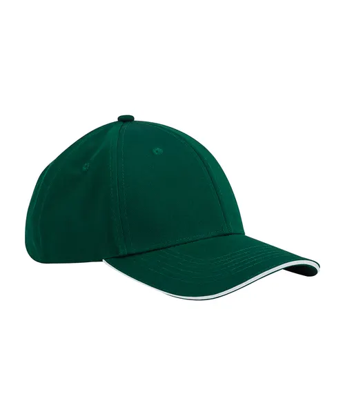 Beechfield EarthAware classic organic cotton 6-panel cap, sandwich peak in green, style B820C