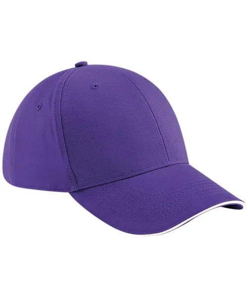 Beechfield Athleisure 6-panel cap in purple, style BC020