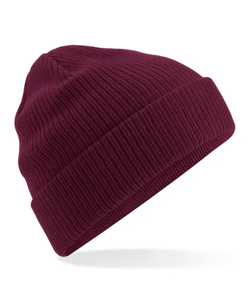 Beechfield Organic cotton beanie in burgundy, style BC050