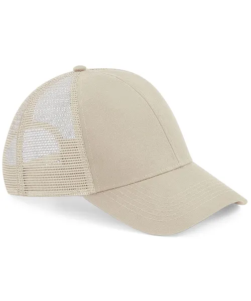 Beechfield Organic cotton trucker in beige & natural, style BC060