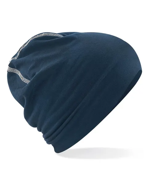 Beechfield Hemsedal cotton beanie in navy, style BC366