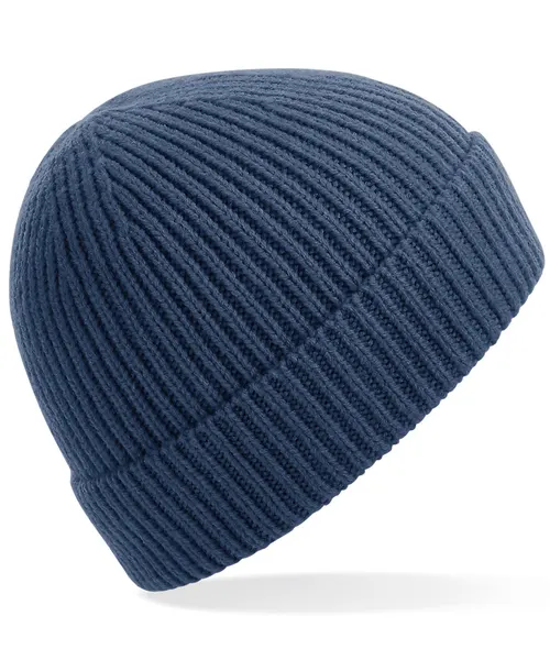 Beechfield Engineered knit ribbed beanie in blue, style BC380