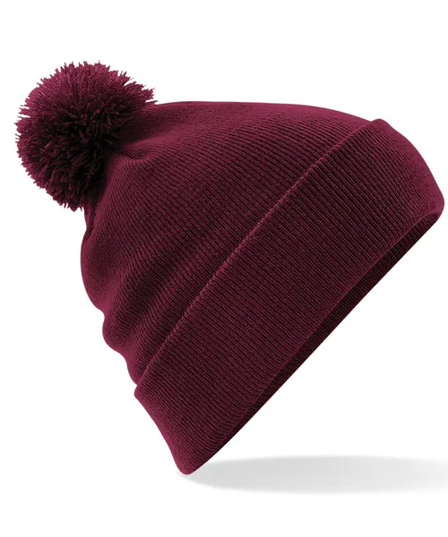 Beechfield Original pom pom beanie in burgundy, style BC426