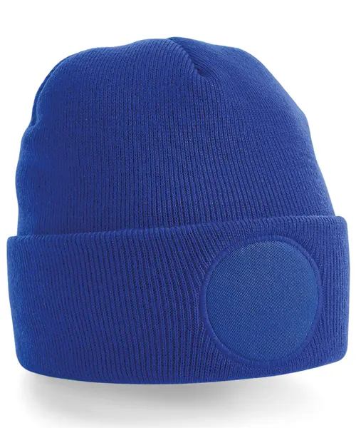 Beechfield Circular patch beanie in blue, style BC446