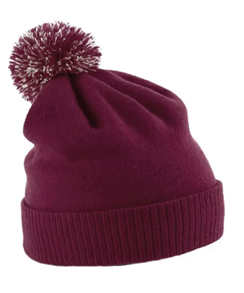 Beechfield Snowstar beanie in burgundy, style BC450