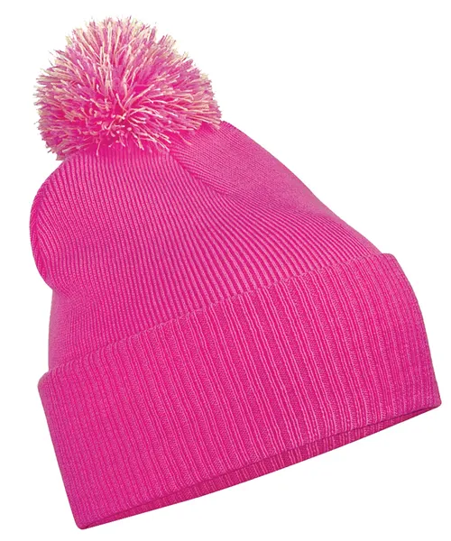 Beechfield Snowstar beanie in pink, style BC450
