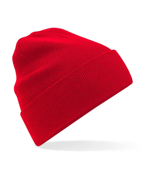 Beechfield Organic cotton original cuffed beanie in red, style BC45N