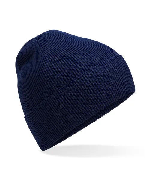 Beechfield Organic cotton fine knit beanie in navy, style BC51N
