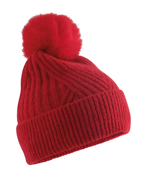 Beechfield Snow luxe beanie in red, style BC529