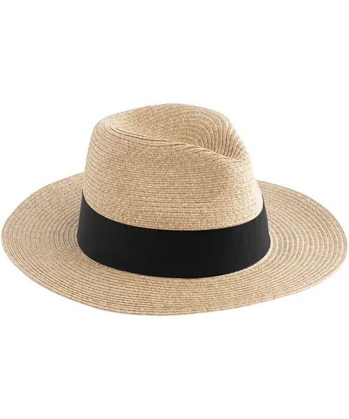 Beechfield Straw fedora in beige & natural, style BC725