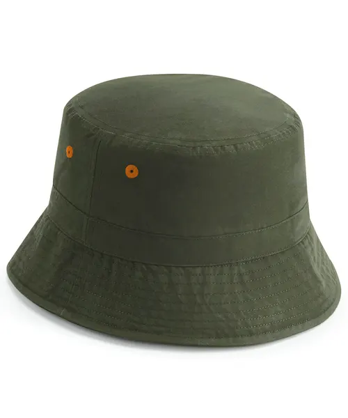 Beechfield Recycled polyester bucket hat in khaki & olive, style BC84R