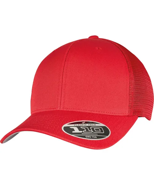 Flexfit by Yupoong 110 mesh cap in red, style 110M