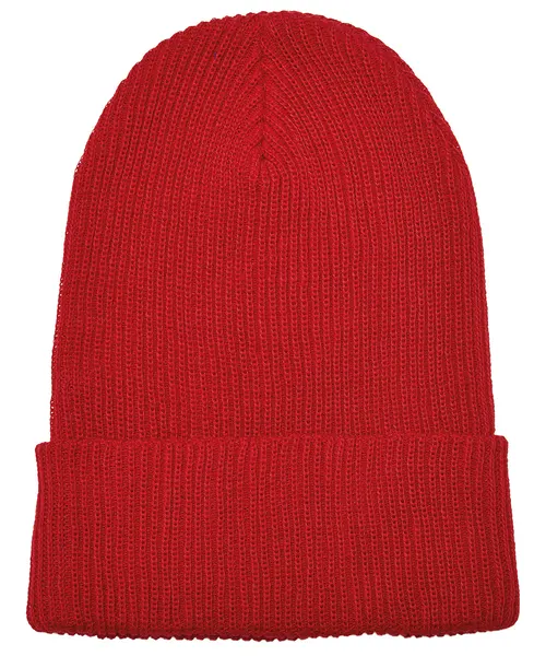 Flexfit by Yupoong Recycled yarn ribbed knit beanie in red, style 1504RY