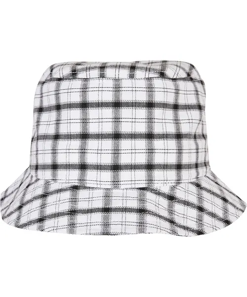Flexfit by Yupoong Check bucket hat in white, style 5003C
