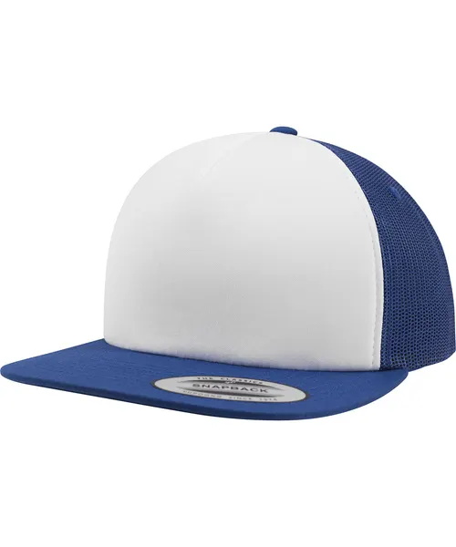 Flexfit by Yupoong Foam trucker with white front in blue, style 6005FW