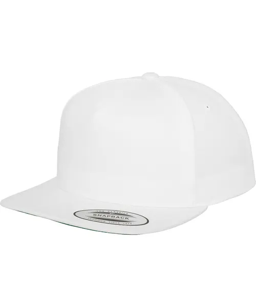 Flexfit by Yupoong Classic 5-panel snapback in white, style 6007