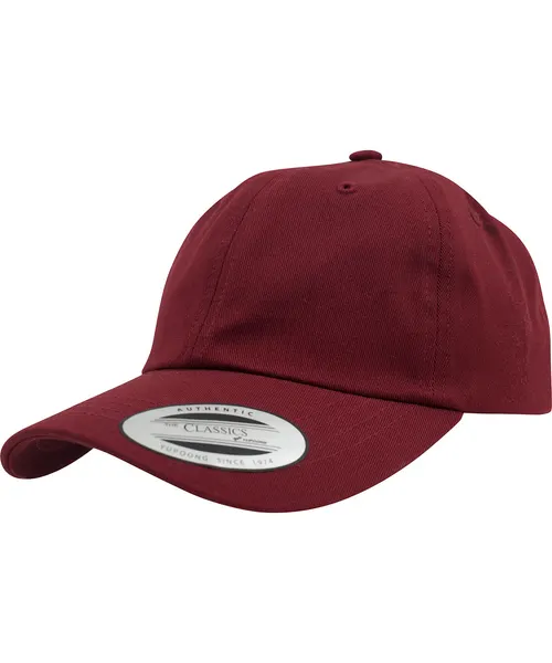 Flexfit by Yupoong Dad hat baseball strap back in burgundy, style 6245CM