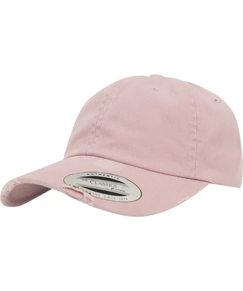 Flexfit by Yupoong Low-profile destroyed cap in pink, style 6245DC