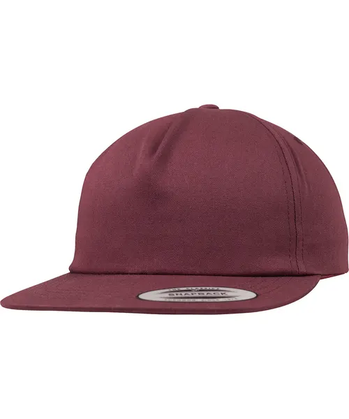 Flexfit by Yupoong Unstructured 5-panel snapback in burgundy, style 6502