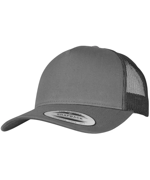 Flexfit by Yupoong 5-Panel retro trucker cap in grey, style 6506