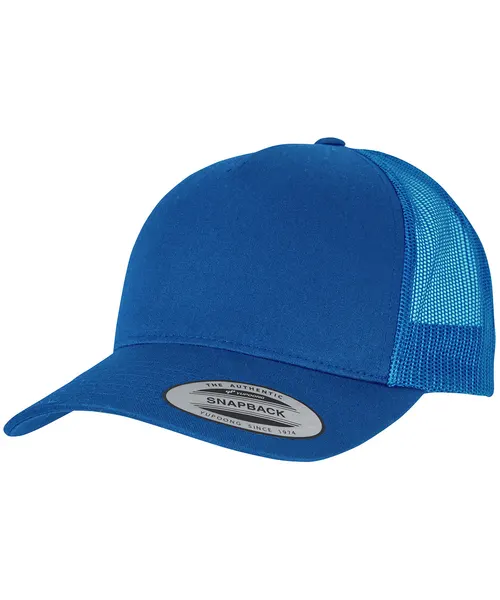 Flexfit by Yupoong 5-Panel retro trucker cap in blue, style 6506