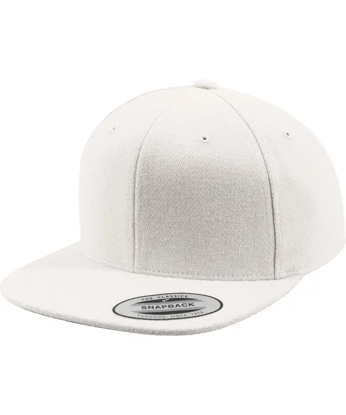 Flexfit by Yupoong Melton wool snapback in white, style 6689M