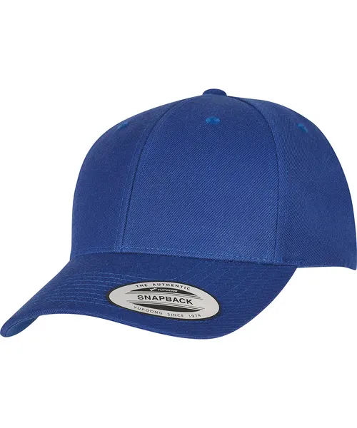 Flexfit by Yupoong Premium curved visor snapback cap in blue, style 6789M