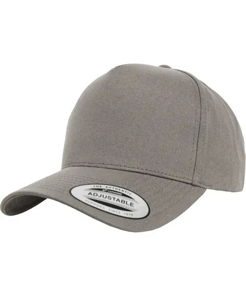 Flexfit by Yupoong 5-panel curved classic snapback in grey, style 7707