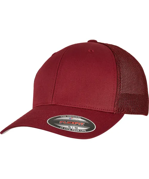 Flexfit by Yupoong Flexfit mesh trucker in burgundy, style YP179