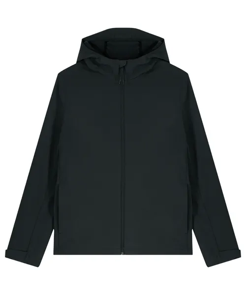 Stanley/Stella Stanley Discoverer hooded softshell in black, style STJM158
