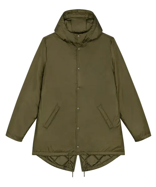 Stanley/Stella Unisex padded parka jacket in khaki & olive, style STJU841