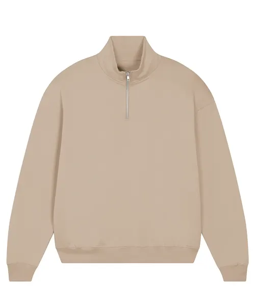 Stanley/Stella Unisex Miller dry 1/4 zip sweatshirt in beige & natural, style STSU795