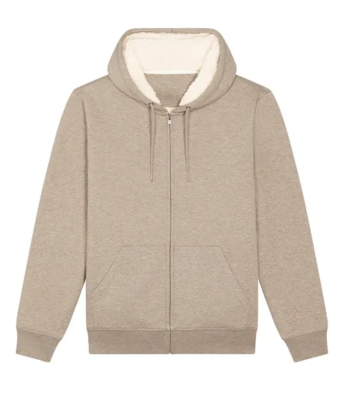 Stanley/Stella Unisex Hygger sherpa zip-through sweatshirt in beige & natural, style STSU956