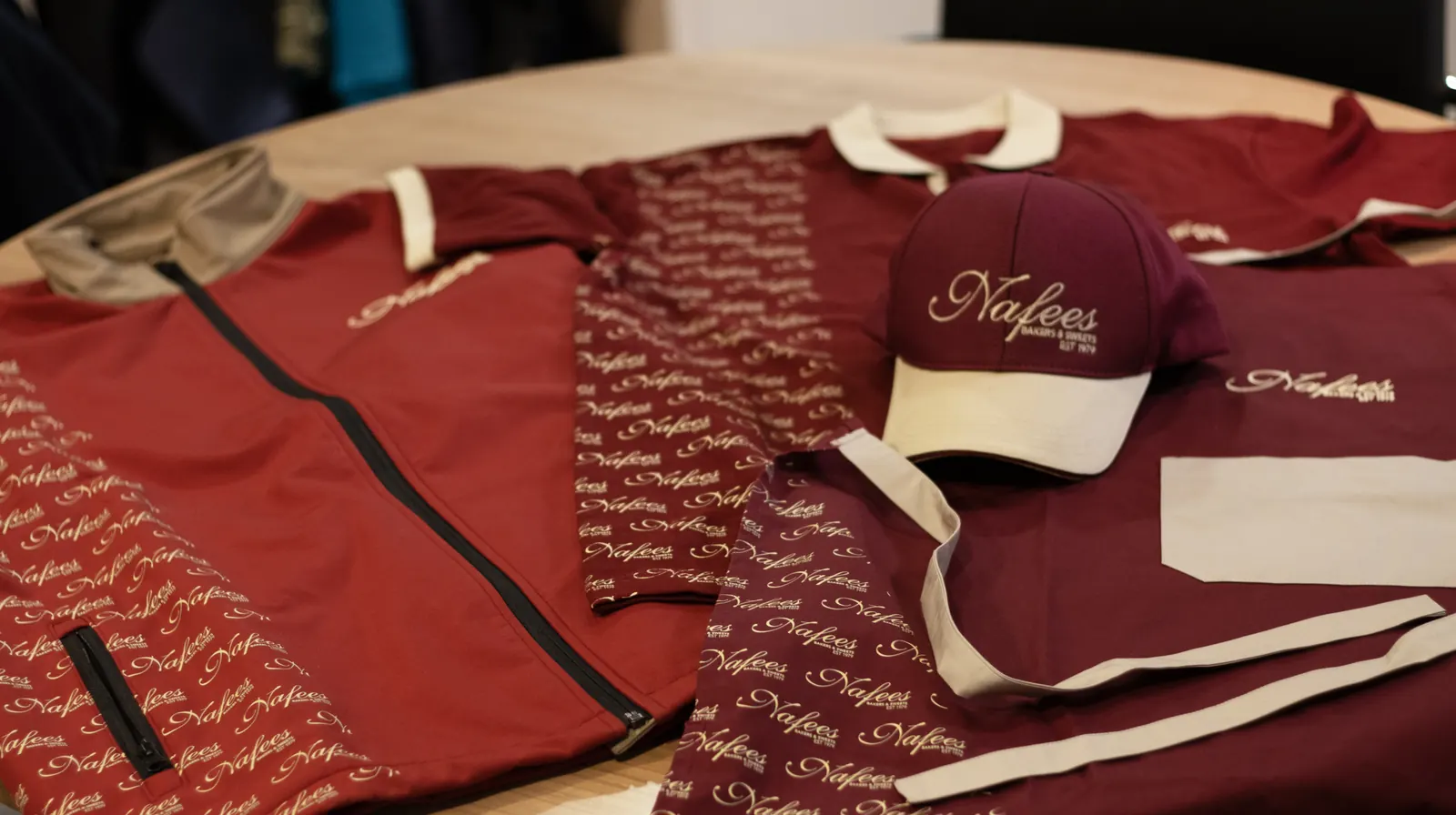 Branded hospitality uniforms embroidered by BR Apparel for a Yorkshire hospitality business