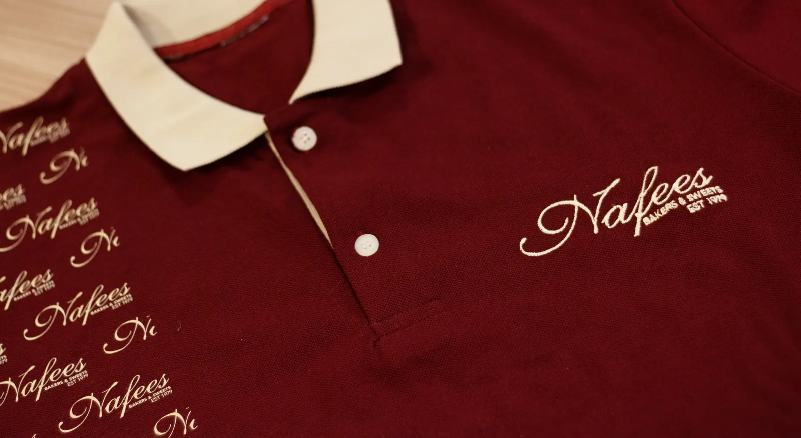 Branded hospitality uniforms embroidered by BR Apparel for a York hospitality business