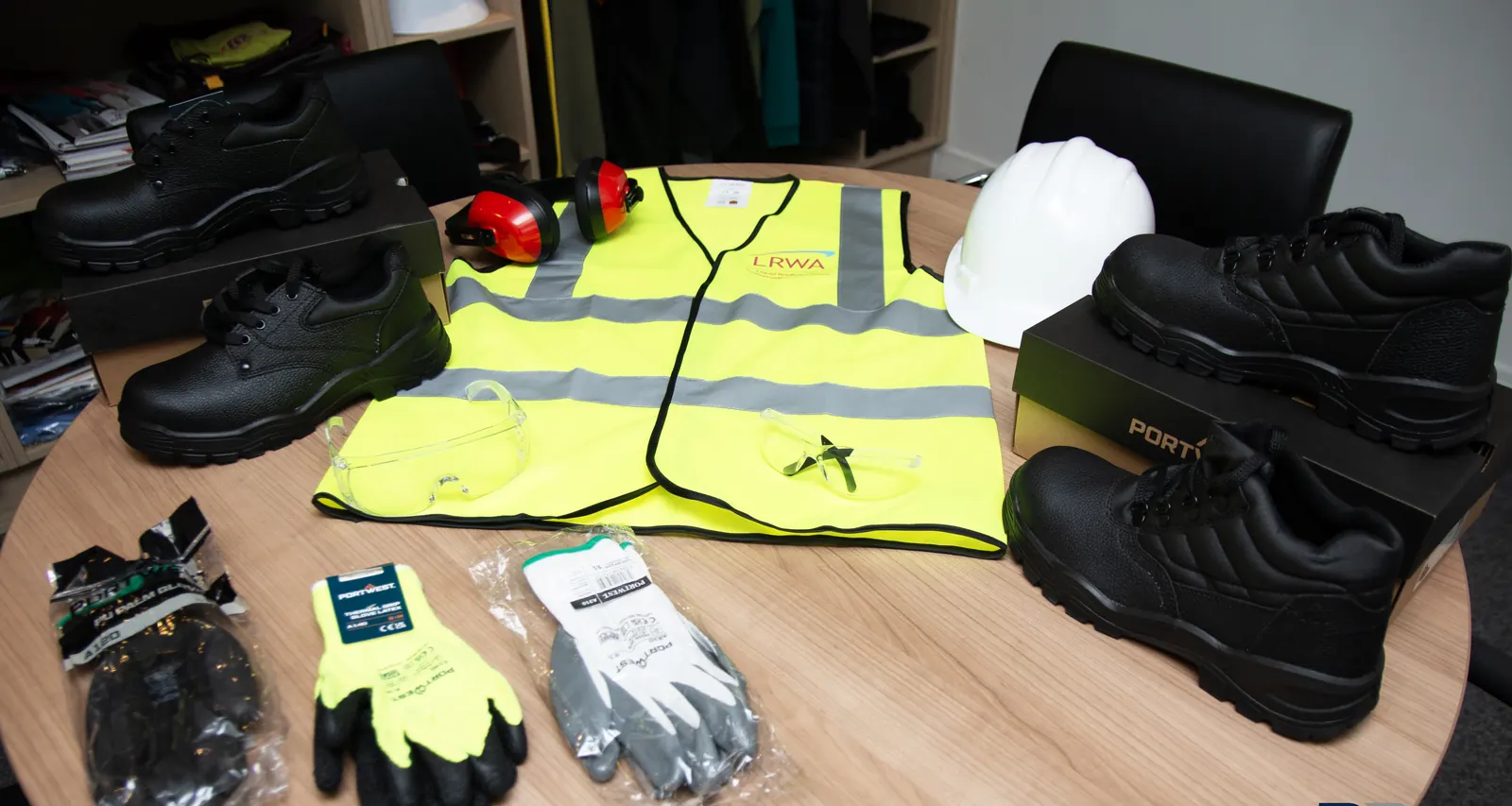 Branded hi-vis and workwear garments prepared as a kit at BR Apparel
